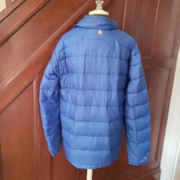 Marmot Mens Blue Insulated Puffer Jacket L 800 Fill Down Polyester Warm Winter C - Picture 2 of 9